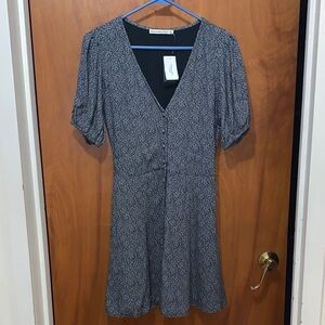 Abercrombie Floral Printed Button Down Puff Sleeve Mini Dress